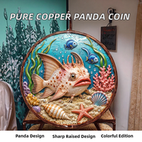 Pièce de monnaie en cuivre pur 999 de 1 oz, Nouveautés, Meilleures ventes, Série Panda Adorable, Imprimée UV, Haute Relief, Colorée, Édition de collection