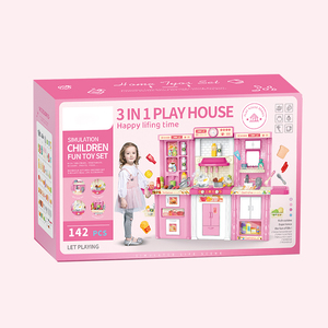 3 en 1 Barbecue Juguetes <span class=keywords><strong>Chef</strong></span> Meubles Jouets Cuisiner Nourriture Enfant Faire semblant Jouer Commode Table Ensemble Enfants Grande Cuisine Jouets pour Filles - Product Image 4