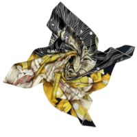 Écharpe carrée en soie de haute qualité pour femmes, fabriquée par le fabricant, bandana imprimé de luxe personnalisé
