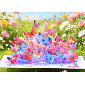 Biglietti d'<span class=keywords><strong>Auguri</strong></span> 3D Pop-Up Creativi Ecologici di Alta Qualità per San Valentino <span class=keywords><strong>e</strong></span> Festa della Mamma con Farfalle - Product Image 2