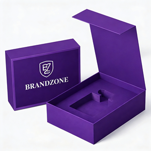 Boîte d'emballage de parfum de luxe sur mesure OEM, boîte rigide coulissante violette avec insert découpé, logo personnalisé, directement de l'usine - Product Image 6