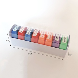 Tampons de classement auto-encreurs <span class=keywords><strong>pour</strong></span> fournitures scolaires, tampons de récompense colorés avec plateau de rangement, 8 pièces - Product Image 3