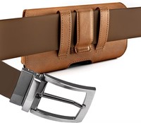 Sac de ceinture en cuir PU uni pour homme, idéal pour la randonnée en extérieur, support de téléphone portable pour iPhone 16 Pro Max – Vente chaude
