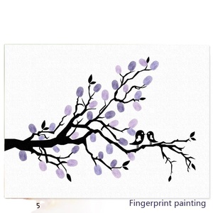 Peinture murale autocollante DIY avec <span class=keywords><strong>empreintes</strong></span> digitales pour <span class=keywords><strong>mariage</strong></span>, signature, <span class=keywords><strong>arbre</strong></span>, peinture <span class=keywords><strong>à</strong></span> <span class=keywords><strong>l</strong></span>'huile, décoration intérieure, graffiti au doigt - Product Image 2