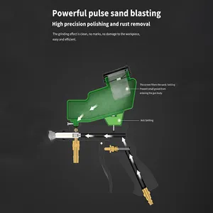 Good Quality Powerful Pulse Sand Blasting Siphon Feed Air Hand Held Sandblasting Gun Kit With Ceramic Nozzles