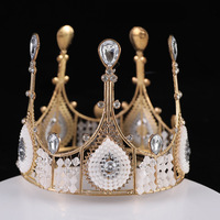 Mini-Kronen-Kuchenaufsatz Kristall-Kopfschmuck Tiara Strass Gold-Krone Kuchendekoration für Hochzeit Geburtstag Kronen-Aufsatz für Kuchen