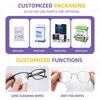 Lingettes nettoyantes anti-buée pour écrans et verres de lunettes, en papier résistant, avec logo personnalisé, sans alcool, taille sur mesure, fournisseur en gros