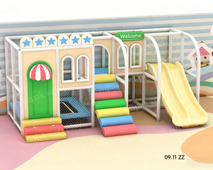 Équipement de terrain de jeu intérieur à assemblage rapide Trampoline sensoriel pour enfant lumineux Double toboggan Naughty Castle Soft Play pour les cafés scolaires - Product Image 2
