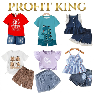 ชุดเสื้อผ้าเด็กฤดูร้อน Profit King คละแบบขายส่ง เสื้อยืด กางเกงขาสั้น ชุดเดรส เสื้อกล้าม สำหรับเด็กชายและเด็กหญิง  สต็อกล็อตขายส่งจำนวนมาก - Product Image 2