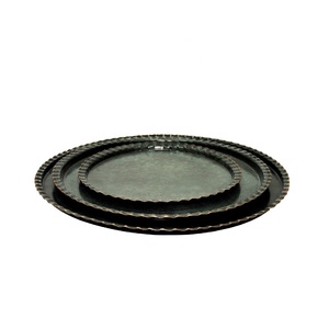 Juego de bandejas martilladas de color gris oscuro galvanizadas con estilo de alta calidad, servicio ecológico para el hogar, restaurante, Hotel - Product Image 4