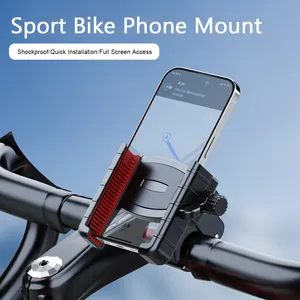 SUPPORT DE TÉLÉPHONE DE CYCLISME ANTI-CHOC Support Mobile à 360 degrés Anti-choc Antichoc Scooter e-Bike Vélo Moto support de téléphone