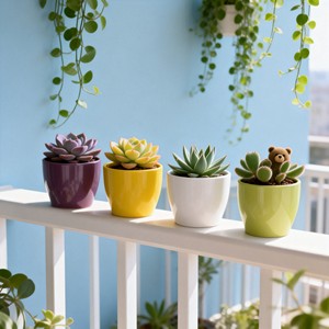 Kits de propagation pour la maison et le jardin en gros de Chine / Pots de fleurs en céramique noire émaillée HARVIT HYFP-08 - Product Image 4