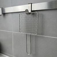 Grille de cuisson professionnelle en acier inoxydable poli pour barbecue avec poignée en U pour équipement de cuisson extérieur