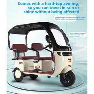 Tricycle électrique pour usage domestique, <span class=keywords><strong>petite</strong></span> <span class=keywords><strong>taille</strong></span>, pour femmes, personnes âgées, transport de marchandises, ramassage d'enfants, véhicule récréatif avec auvent ouvert - Product Image 3