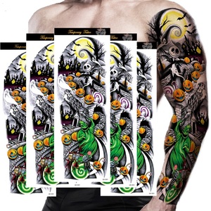 Manga de tatuaje para Halloween, pegatina temporal de brazo completo, gran oferta de <span class=keywords><strong>Amazon</strong></span> - Product Image 2
