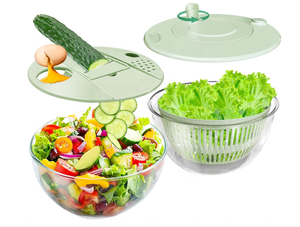 <span class=keywords><strong>Essoreuse</strong></span> <span class=keywords><strong>à</strong></span> <span class=keywords><strong>salade</strong></span> manuelle 2-en-1 avec coupe-légumes et 5 lames, grande <span class=keywords><strong>essoreuse</strong></span> <span class=keywords><strong>à</strong></span> fruits et légumes - Product Image 3