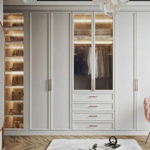 Garde-robe en bois massif de stockage de vêtements de meubles de chambre à coucher de haute qualité personnalisée en vente directe d'un fabricant chinois - Product Image 5