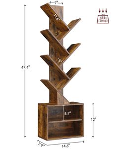 Estanterías Modernas y Estrechas de 6 Niveles, Ecológicas y Altas, con Gabinete de Almacenamiento para Dormitorio, Sala de Estar o Apartamento - Product Image 2