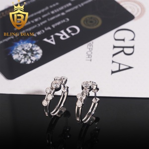 कस्टम 18k सोने के गहने छोटे हूप इयररिंग्स 925 स्टर्लिंग सिल्वर vs1 मोइससानाइट हुगी मिकी माउस स्टड डिजाइन - Product Image 2