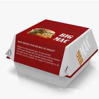 Vente en gros de fast-food boîtes à hamburger à emporter personnalisées 2mm compartiment pour poulet ignifuge en PET stratification mate en carton de qualité alimentaire