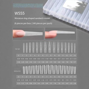 <span class=keywords><strong>Uñas</strong></span> Postizas Acrílicas de Cobertura Completa Estilo Francés MELLYSE con Pegamento, Soporte sin Papel de Larga Duración, Diseño de Fototerapia de Cristal, 240 Piezas - Product Image 3