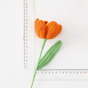 Knitted Crochet Handmade Artificial <b>Flower</b> Knit Tulip <b>Flowers</b> Floral Arrangements for Home Office Wedding Deco - Product Image 2