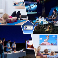 Mini projecteur vidéo WiFi portable avec support de lampe LED pour connecter un ordinateur et un ordinateur portable pour les présentations