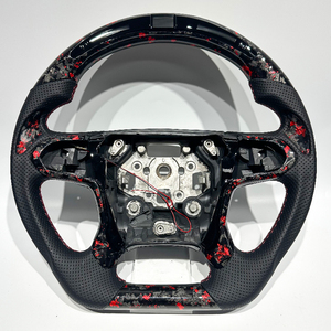 Nouveau produit avec volant en cuir perforé rouge en fibre de carbone forgée pour Silverado Denali 2010-2016, personnalisable - Product Image 1