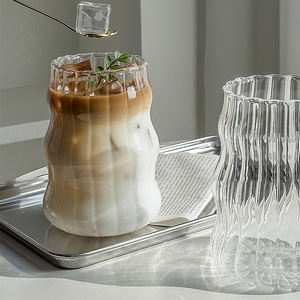 INS Curve Fat Cup alto borosilicato material resistente al calor taza de leche de vidrio <span class=keywords><strong>desayuno</strong></span> taza de café - Product Image 3