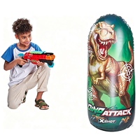 Cible de tir gonflable dinosaure pour enfants, jouet d'entraînement avec lanceur de fléchettes en mousse