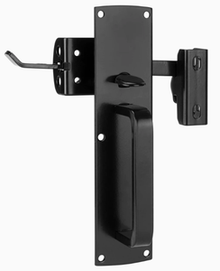Kit de <span class=keywords><strong>loquet</strong></span> à pêne dormant haute sécurité, serrure de portail robuste avec poignée pour portails en bois/métal, finition noire - Product Image 6