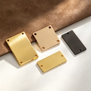 Étiquettes rectangulaires en métal pour vêtements, en alliage de zinc découpé au laser, plaqué or, argent, or rose, étiquettes à coudre pour vêtements, sacs et accessoires - Product Image 4