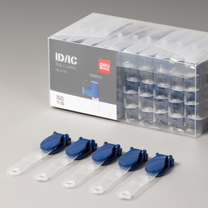 Deli Clamps 5749 Blue Plastic Hanging Clips For ID Cards Badge Holders 100 Pcs Per Box - Product Image 1