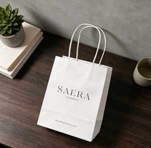 Custom Recycled Kraft Paper Bag for Gifts Packing and Rectangular Take-Away Packaging in Candy Colors with Logo - Product Image 5