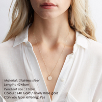 Collier pendentif rond minimaliste EMANCO pour femmes, collier en acier inoxydable, bijoux de mode, vente en gros, dropshipping