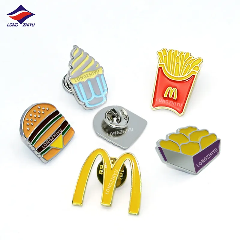 Wholesale Custom Badge Corporate Metal Pins Badges Europe Assorted Shape Lapel Pins Shenzhen Longzhiyu 15 years Manufacturer