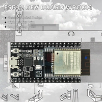 Carte de développement ESP32-DevkitC avec module WROOM-32D Noir WiFi Ethernet Protocole IEEE 802.11n Plaque de base