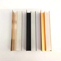 Profilé LED moderne en aluminium, bandes décoratives d'angle, garnitures de carrelage, canaux d'extrusion, bandes métalliques lumineuses en stock