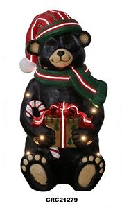 Oso Negro Navideño con 6 Luces y 8 Tiras de Luces - Product Image 2