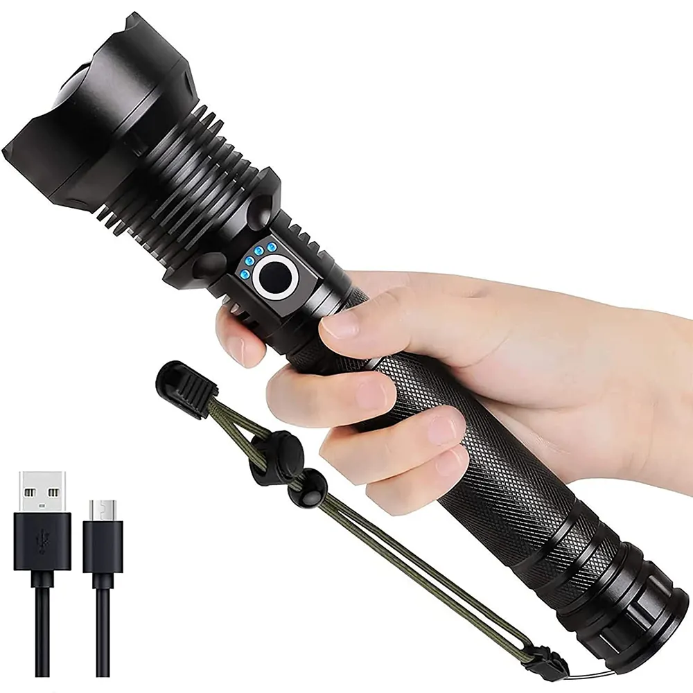 Best Brightest P70 Multifunctional Usb Flashlights High Lumens 100000 Rechargeable Led Tactical Flashlights Torch Light