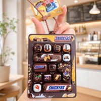 Nouveau porte-clés créatif en plastique à thème snack, 14 touches, style mignon, anti-stress, stimulant l'humeur et breloque amusante pour sacs, idéal pour les machines à griffes
