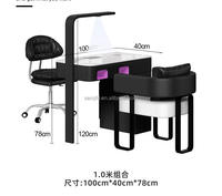 Mobilier moderne de salon luxe blanc sur mesure avec lampe clou poste de travail table de manucure avec aspirateur