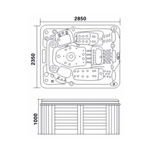 Venta caliente diseño europeo moderno <span class=keywords><strong>de</strong></span> <span class=keywords><strong>madera</strong></span> Rectangular masaje al aire libre acrílico Whirlpool Spa bañera para Baño - Product Image 5