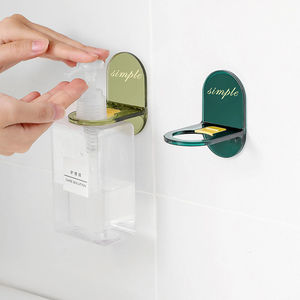 Simple Wall Mounted <b>Shower</b> Gel Holder Oval Shape Dark Green Light Green Bathroom <b>Storage</b> Solution - Product Image 1