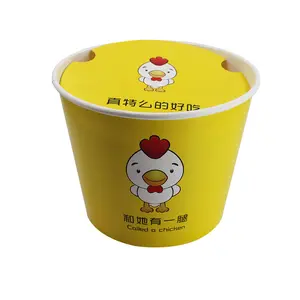 Одноразовый контейнер для еды на вынос, 85 унций, ведра для жареной курицы, бумажный стаканчик для попкорна с бумажными крышками