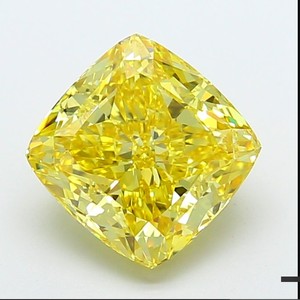 Diamant de laboratoire jaune vif fantaisie de haute clarté, taille coussin, 5,03 ct, VVS2, certifié IGI, pour créateur de bijoux sur mesure - Product Image 1