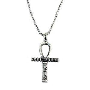 yunnique Stainless Steel Ancient Egyptian Pharaoh Scepter Pendant <b>Cross</b> Themed Men's Jewelry Gift - Product Image 5