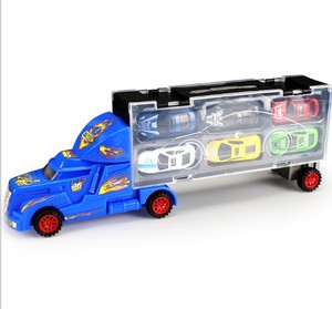 Kids Container Truck <strong>Toys</strong> with 6pcs Alloy Car Metal <strong>Toys</strong> Car Two Side Slide <strong>Trailer</strong> with Diecast Car - Product Image 1