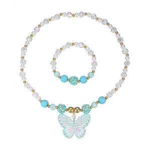 Conjunto de Joyería de 2 Piezas para Niña, Collar de Perlas con Mariposa y Pulsera de Perlas, Estilo Dulce y Moderno - Product Image 6