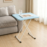 Bureau d'ordinateur portable pliable multifonctionnel disponible en blanc, bleu et rose, sert de table d'étude de chevet et de table d'appoint pour ordinateur portable sur les lits